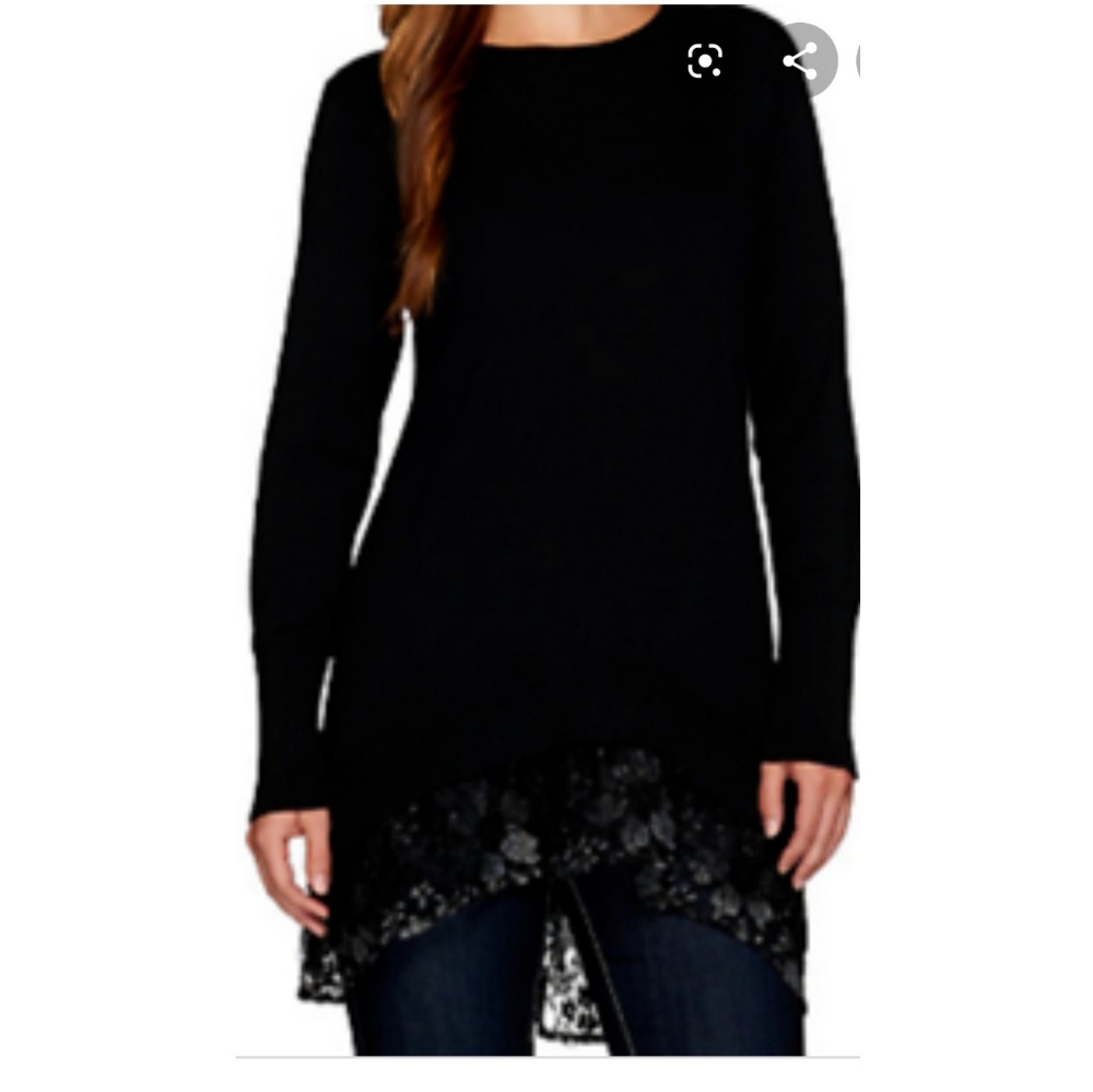 LOGO gorgeous black tunic length sweater